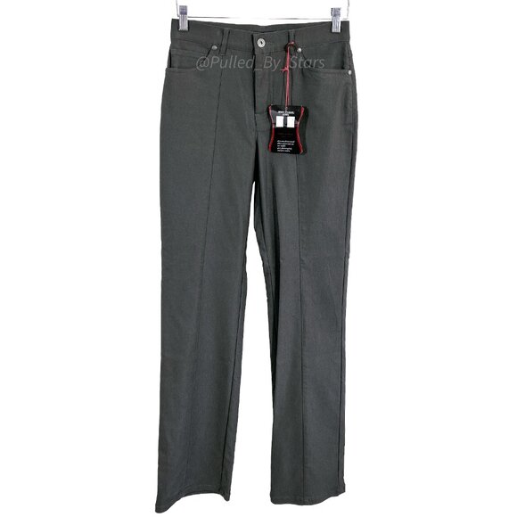 SIMON CHANG DENIM Tummy Control Micro Twill Straight Leg Pant Size 2 NWT - Picture 2 of 12